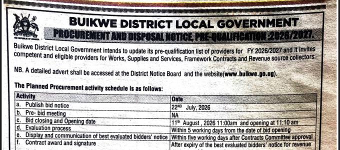 Procurement and Disposal Notice